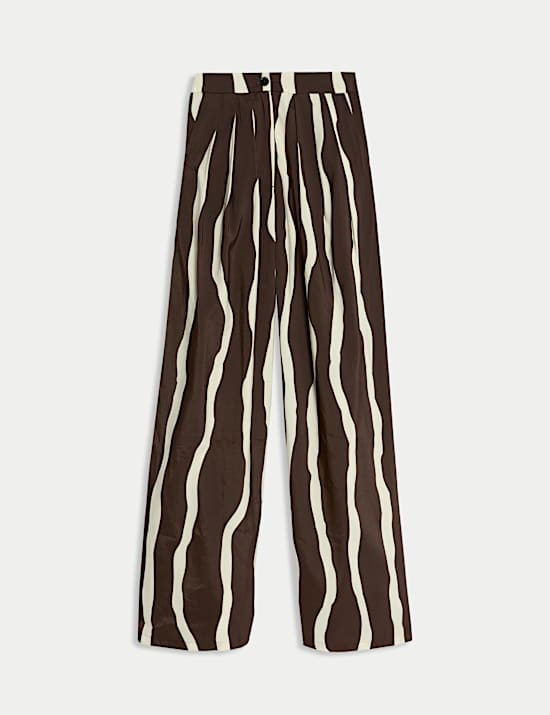Printed Wide Leg Trousers