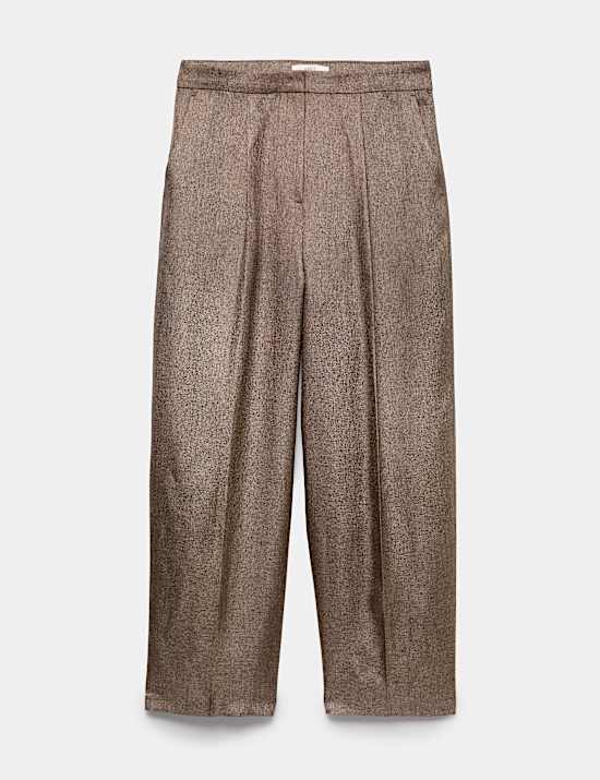 Straight Leg Textured Trousers