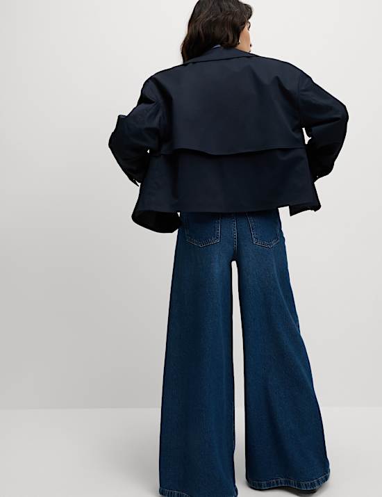 Gabardina corta de algodón