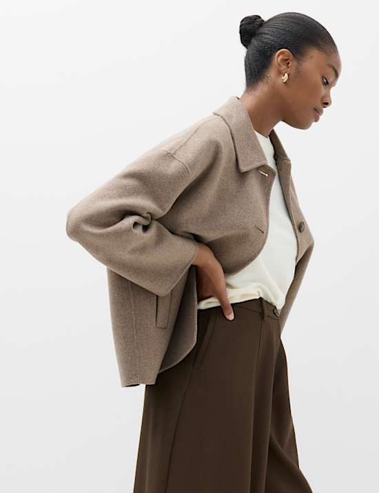 Faux Fur Trim Short Coat