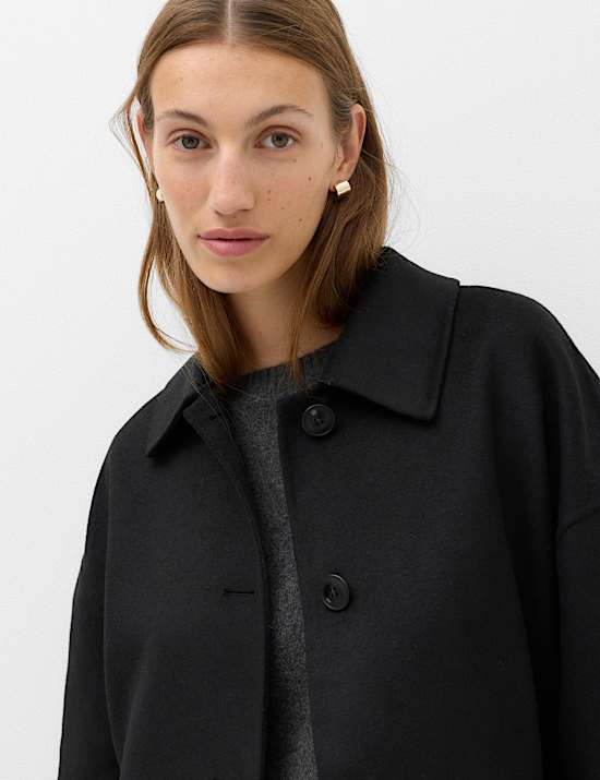 Faux Fur Trim Short Coat