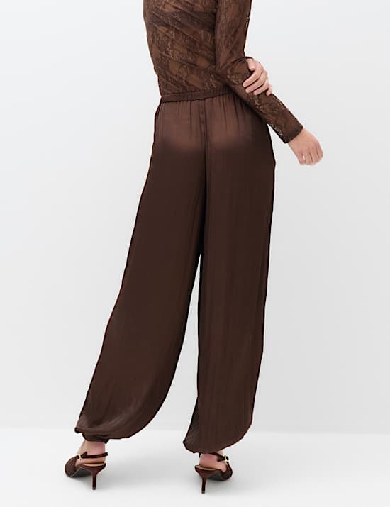 Satin Elasticated Waist Balloon Trousers