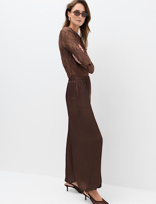 Satin Elasticated Waist Balloon Trousers