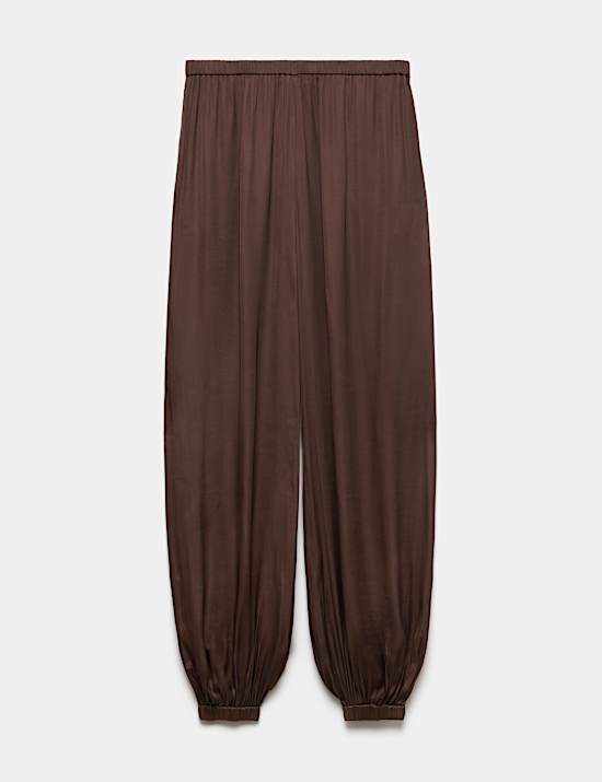 Satin Elasticated Waist Balloon Trousers