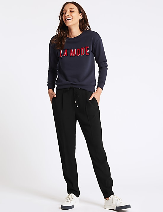 Side Stripe Tapered Leg Trousers