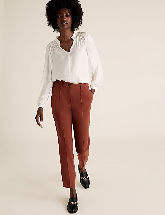 Crepe Tapered 7/8 Trousers