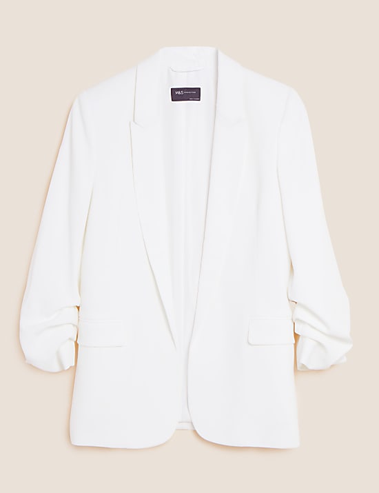 Ruched Sleeve Blazer