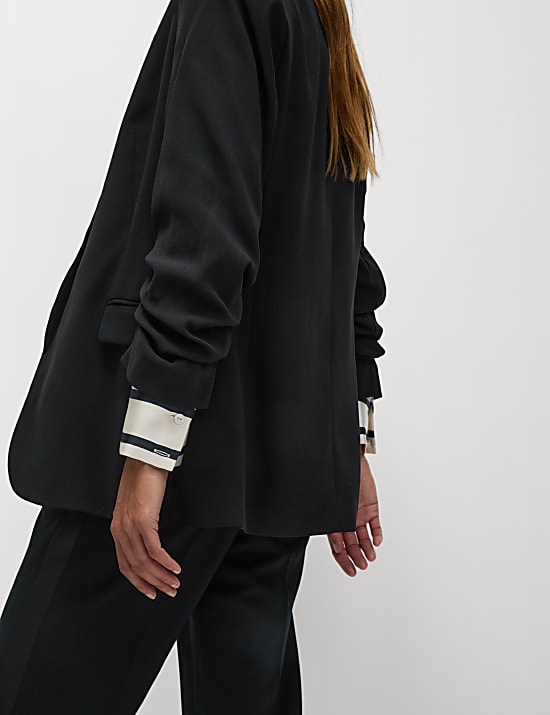 Ruched Sleeve Blazer