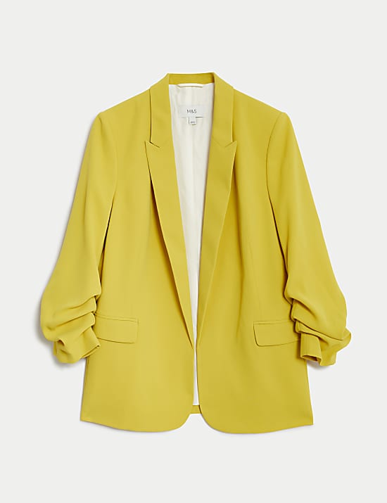 Ruched Sleeve Blazer