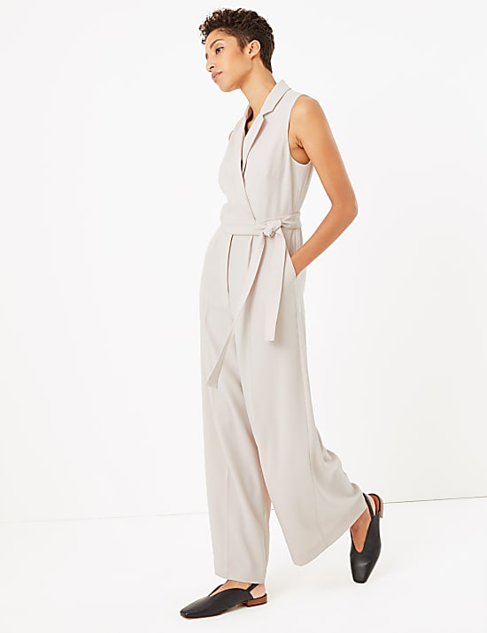Crepe Sleeveless Jumpsuit