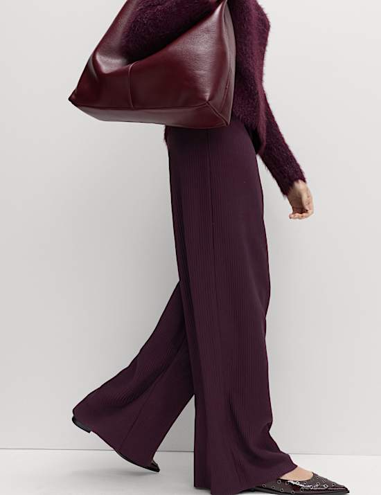 Plisse Elasticated Waist Trousers