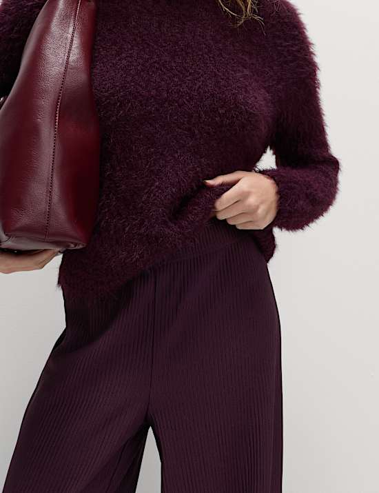 Plisse Elasticated Waist Trousers