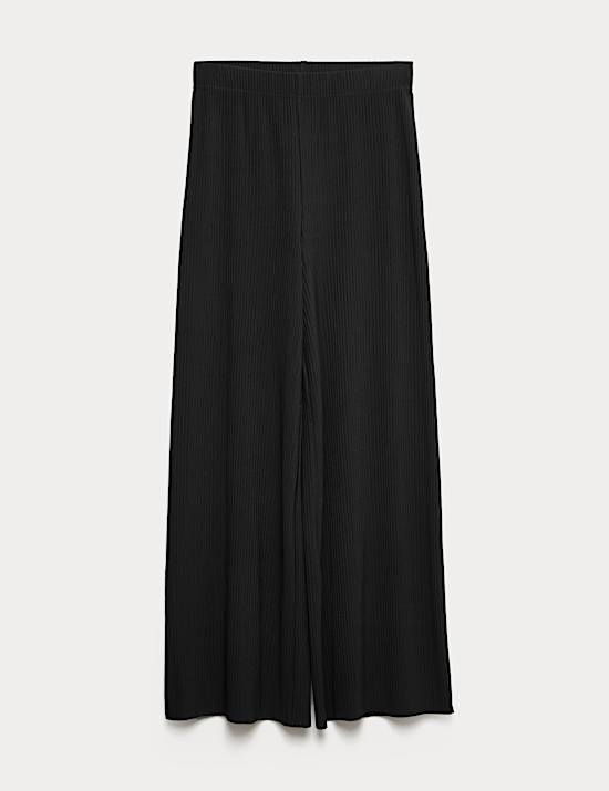 Plisse Elasticated Waist Trousers