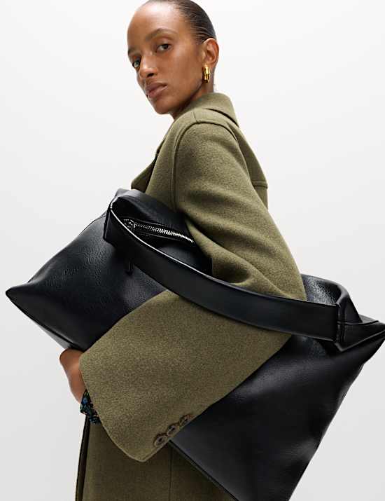 Wool Blend Single Breasted Coat