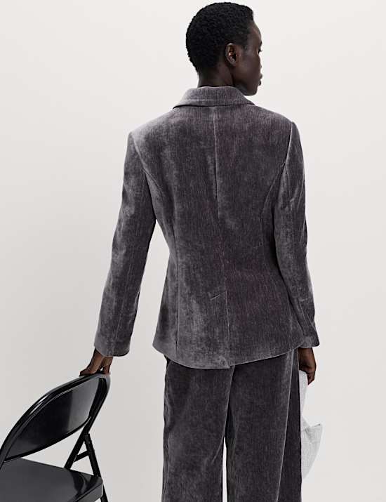 Velvet Mottled Single Breasted Blazer