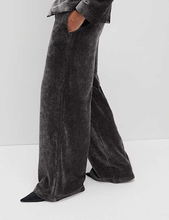 Mottled Velvet Straight Leg Trousers