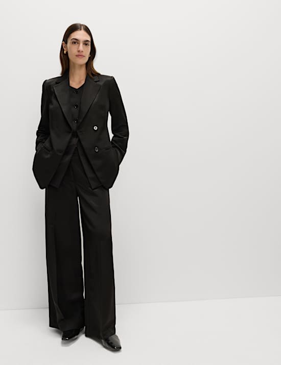 Getailleerde blazer van satijn