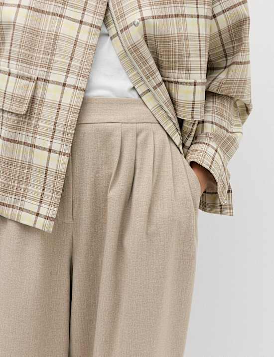 Multi Pleat Wide Leg Trousers