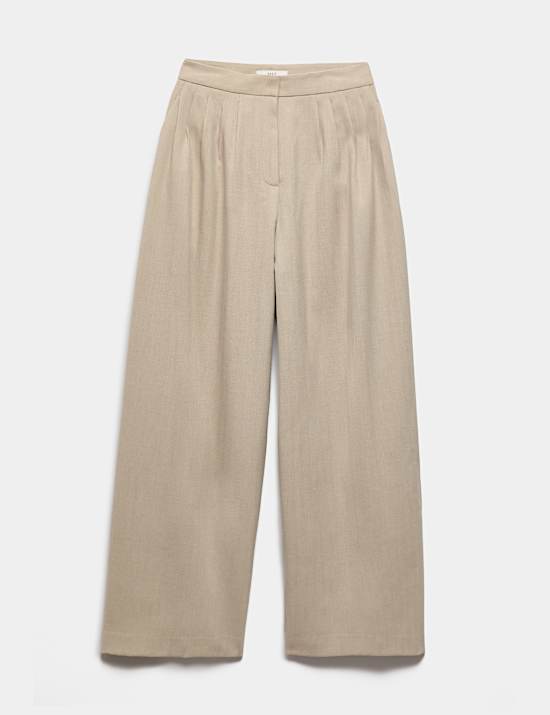 Multi Pleat Wide Leg Trousers