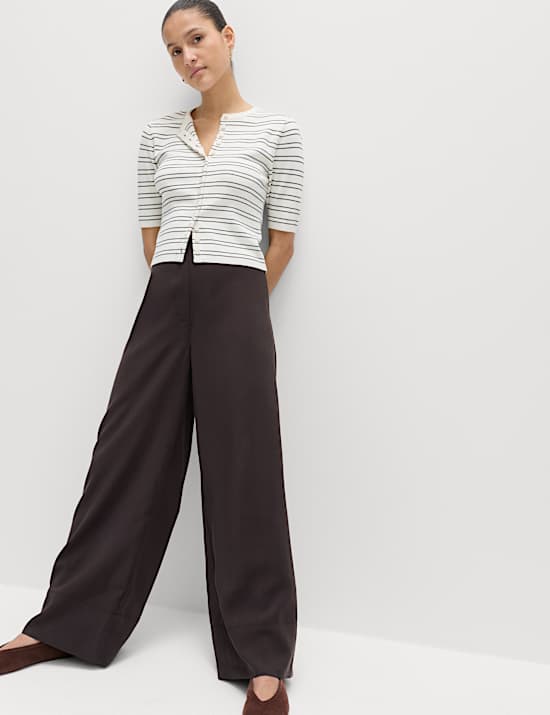 Modal Rich Wide Leg Trousers