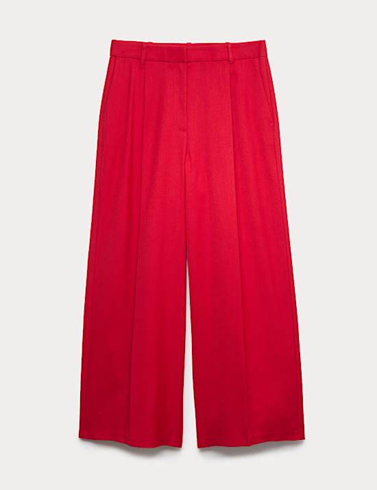 Pleat Front Straight Leg Trousers