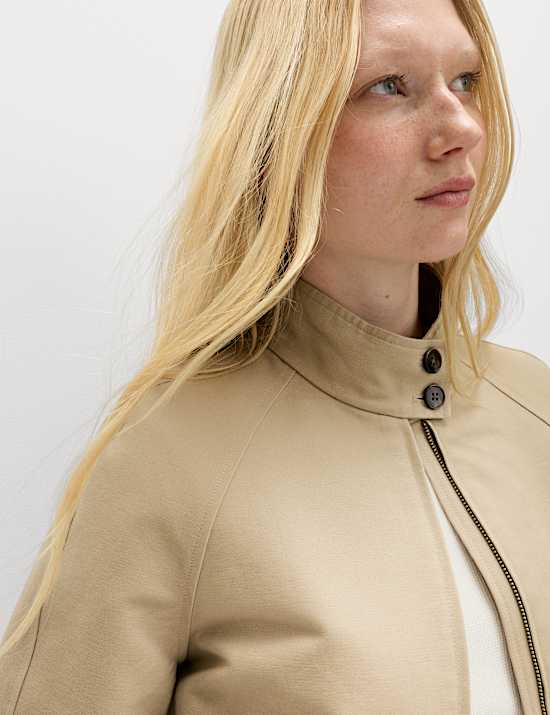 Pure Cotton Cropped Utility Jacket