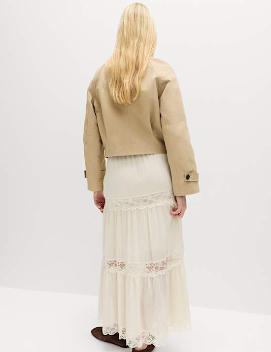 Pure Cotton Cropped Utility Jacket