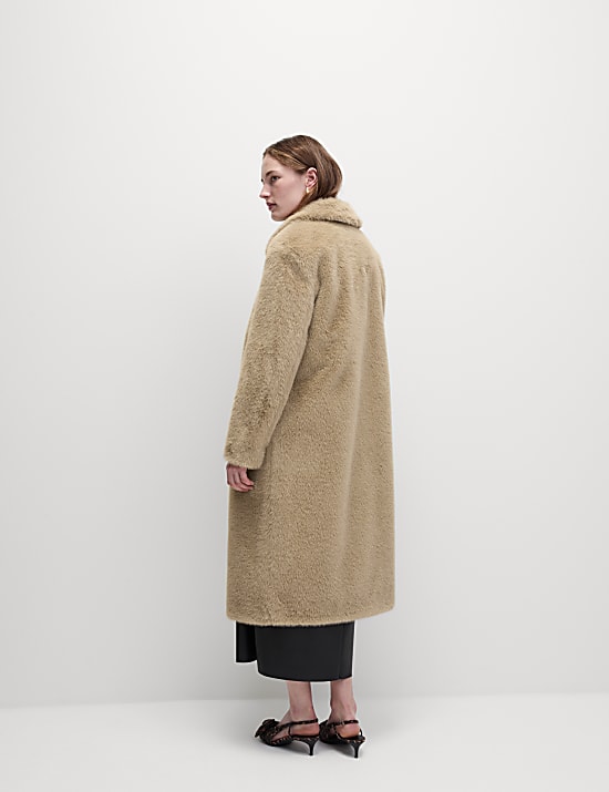 Faux Fur Collared Longline Coat