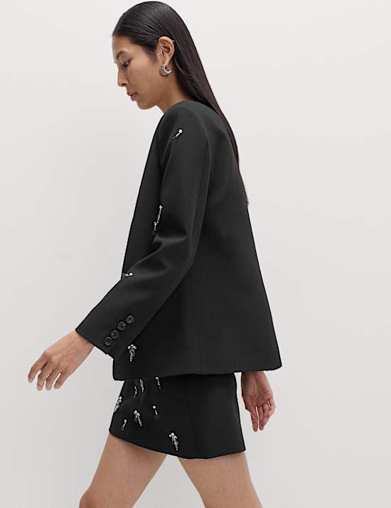 Embellished Single Breasted Blazer