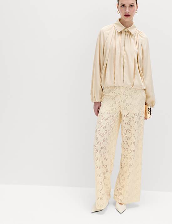 Lace Wide Leg Trousers