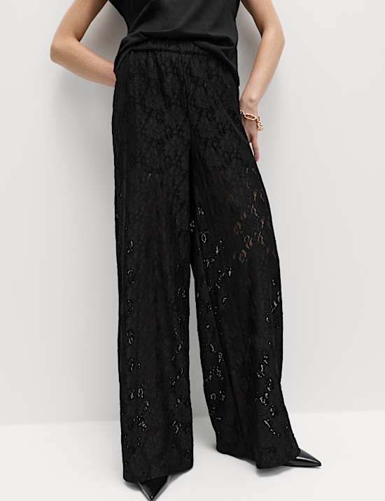 Lace Wide Leg Trousers