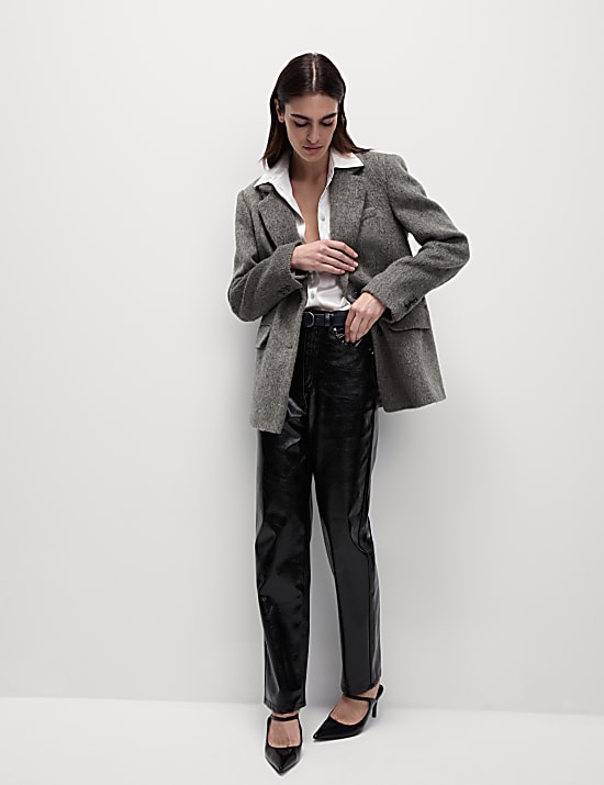Textured Blazer Coat With Wool