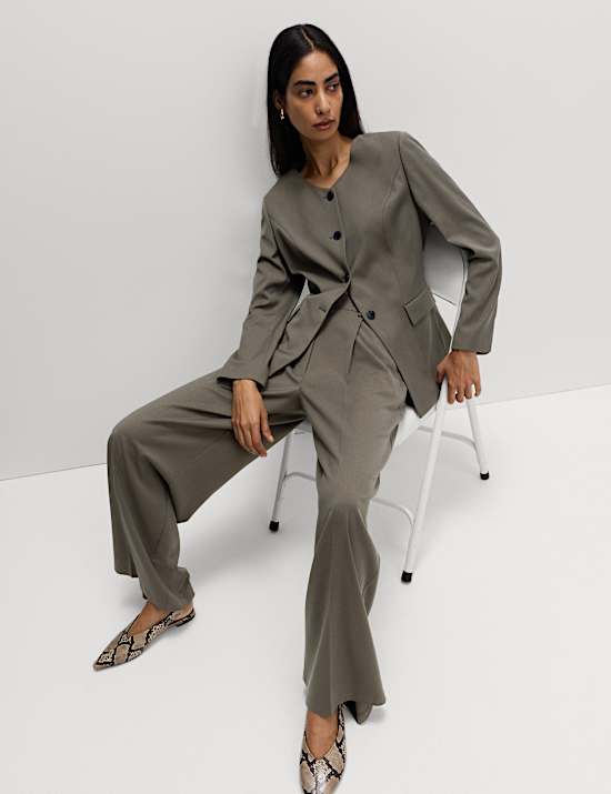 Pleated Wide Leg Trousers