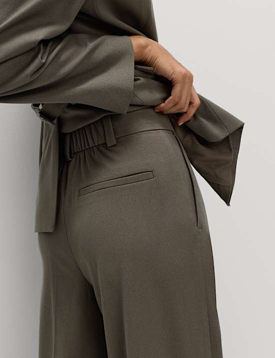 Pleated Wide Leg Trousers