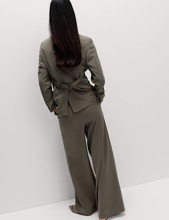 Pleated Wide Leg Trousers