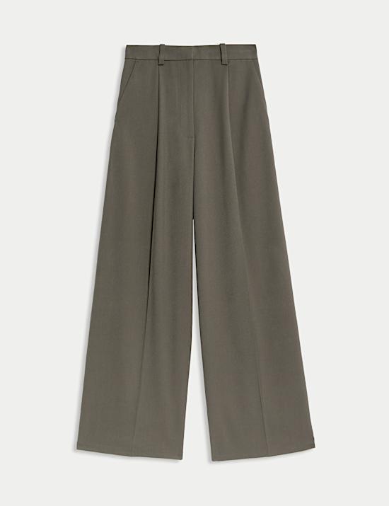 Pleated Wide Leg Trousers