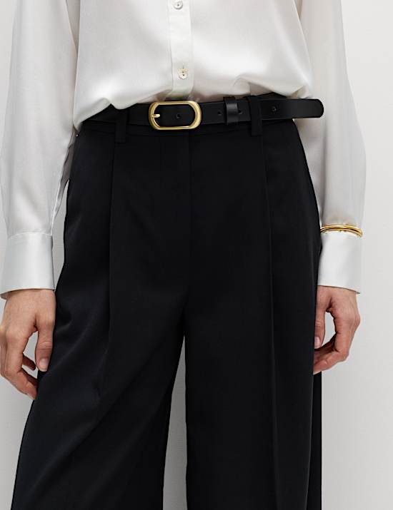 Pleated Wide Leg Trousers