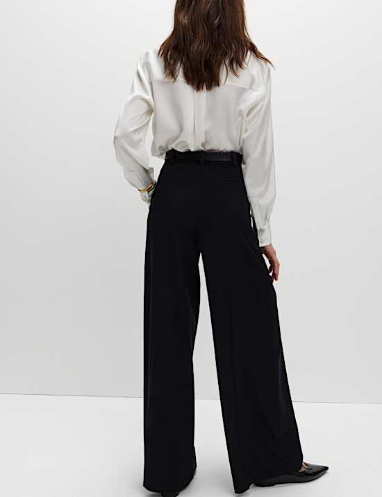 Pleated Wide Leg Trousers