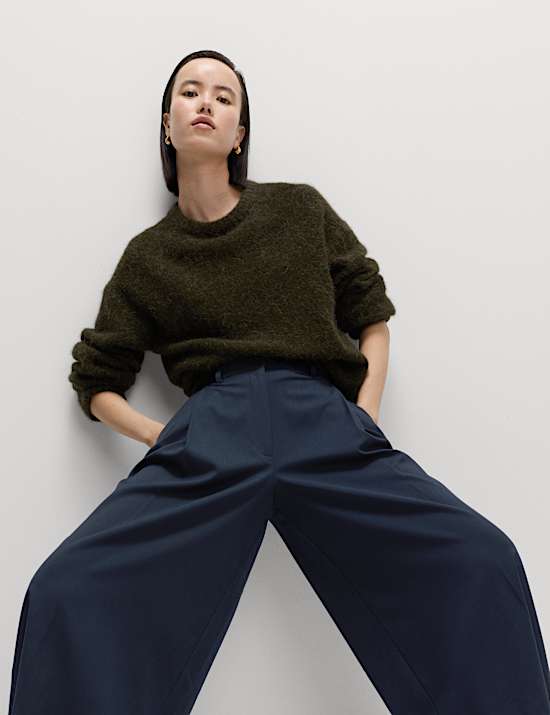Woven Pleated Wide Leg Culottes