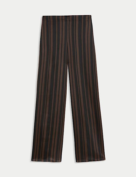 Stripe Plisse Palazzo Trousers