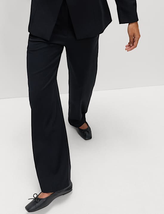 Straight Leg Trousers with Stretch
