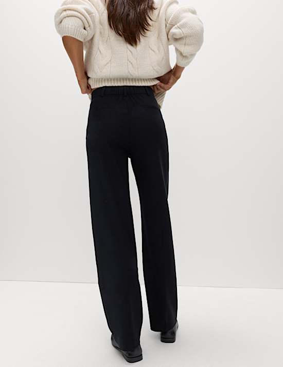 Straight Leg Trousers with Stretch