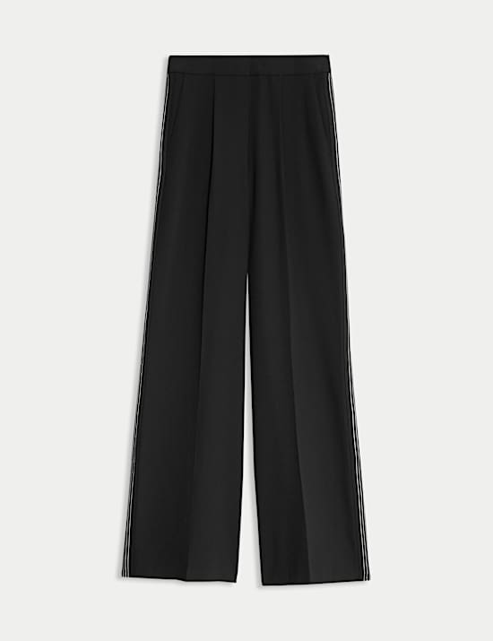 Woven Side Stripe Wide Leg Trousers
