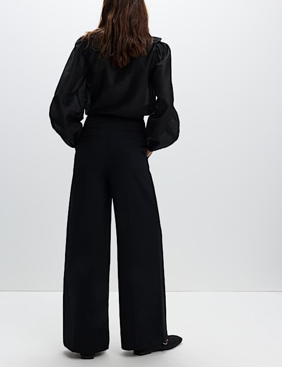 Cinched Detail Wide Leg Trousers
