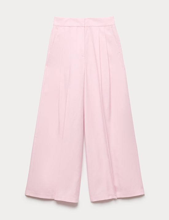 Lyocell Rich Pleat Front Palazzo Trousers