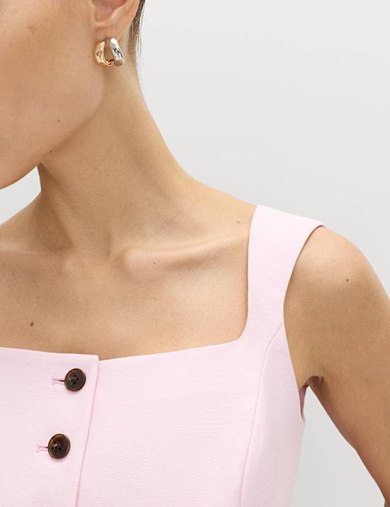 Tailored Strappy Cropped Waistcoat with Linen