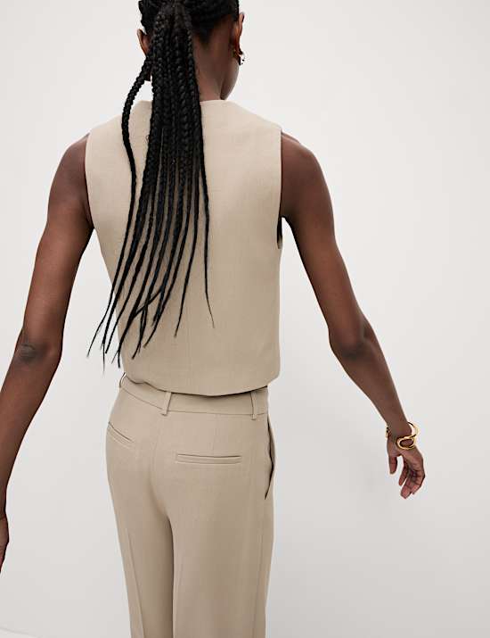 Gilet de costume coupe ajustée asymétrique