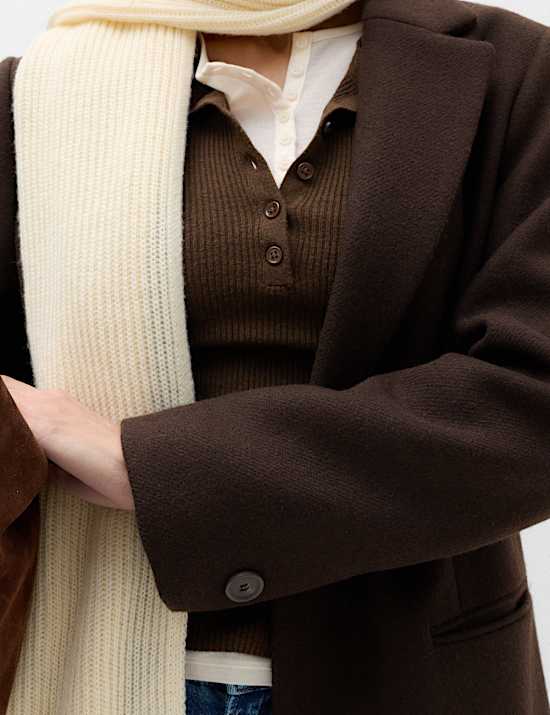 Longline Tailored Coat with Wool