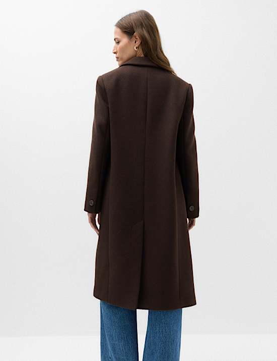 Longline Tailored Coat with Wool