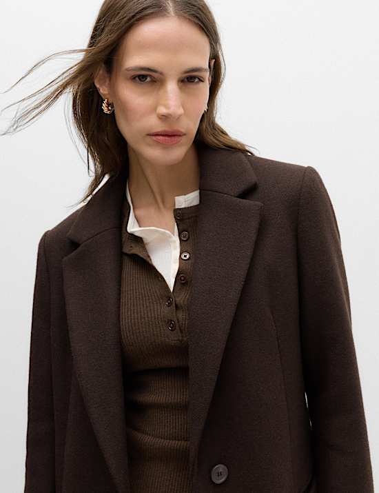 Longline Tailored Coat with Wool